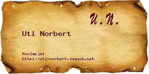 Uti Norbert névjegykártya